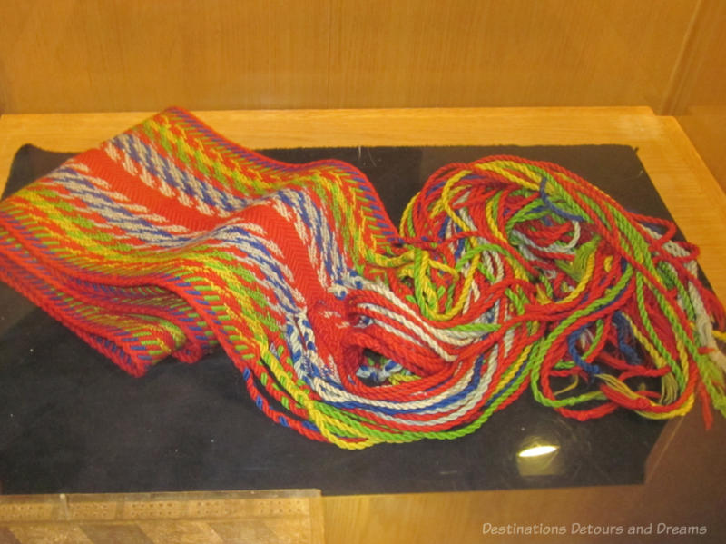 Colourful woven sash worn by the voyageurs