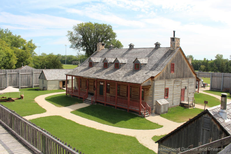 Reconstructed wooden fur trading fort