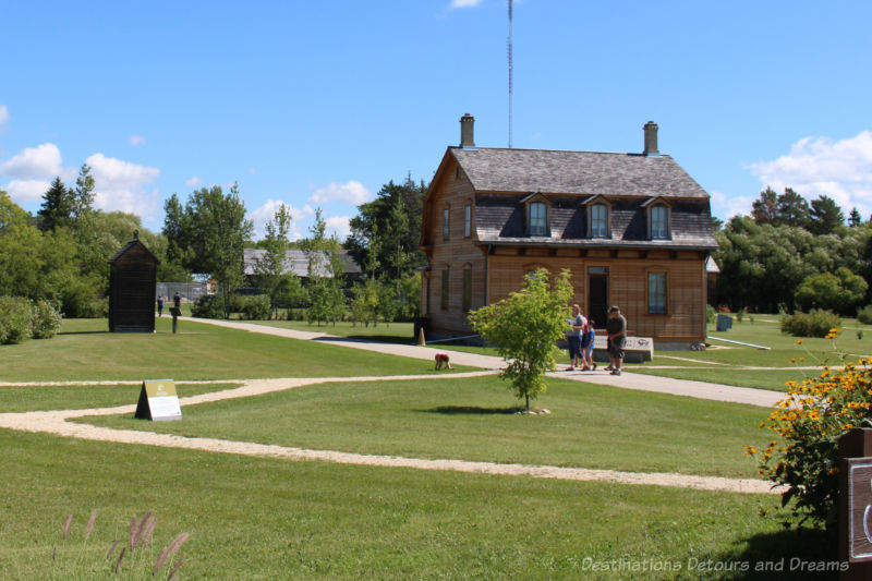 A Manitoba park area with restored dwellings from the 1800s