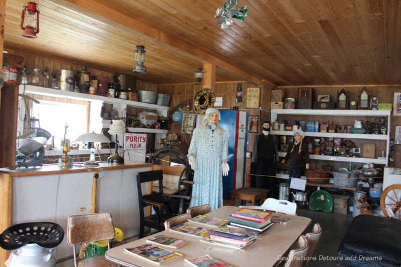 Museum collections of items in an old store