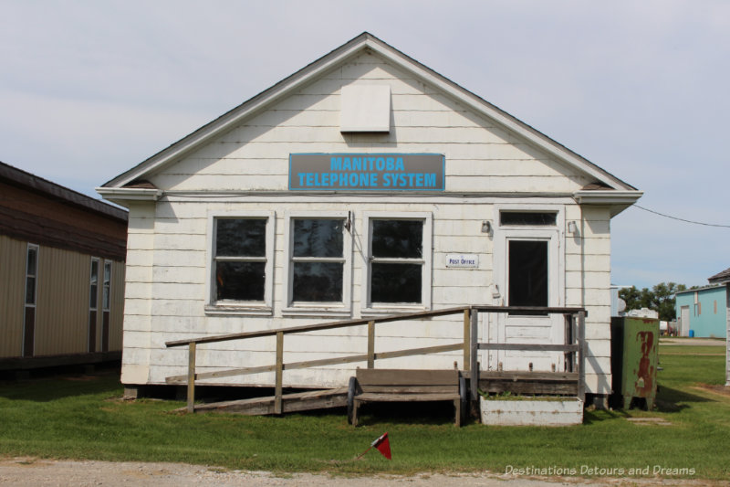 Wooden one-story building at a heritage village museum