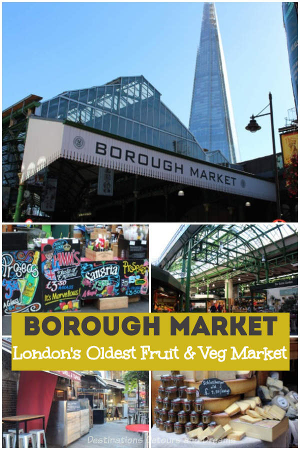 Borough Market: a London food market steeped in history; the oldest fruit and veg market in London, England