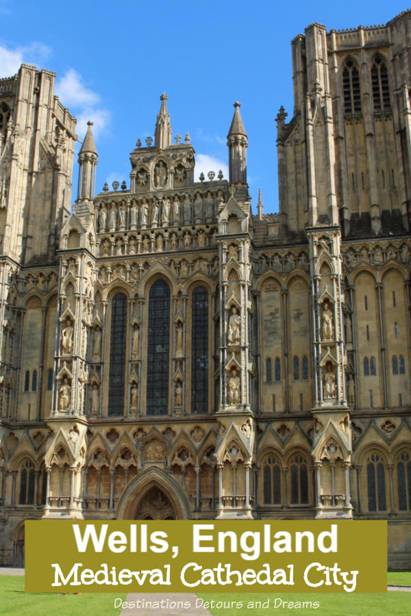 The Medieval Cathedral City of Wells, - England’s Smallest City, easily explored on foot, is a medieval city with Roman heritage dominated by a magnificent Gothic cathedral #England #cathedral #Wells #amazingcity #history