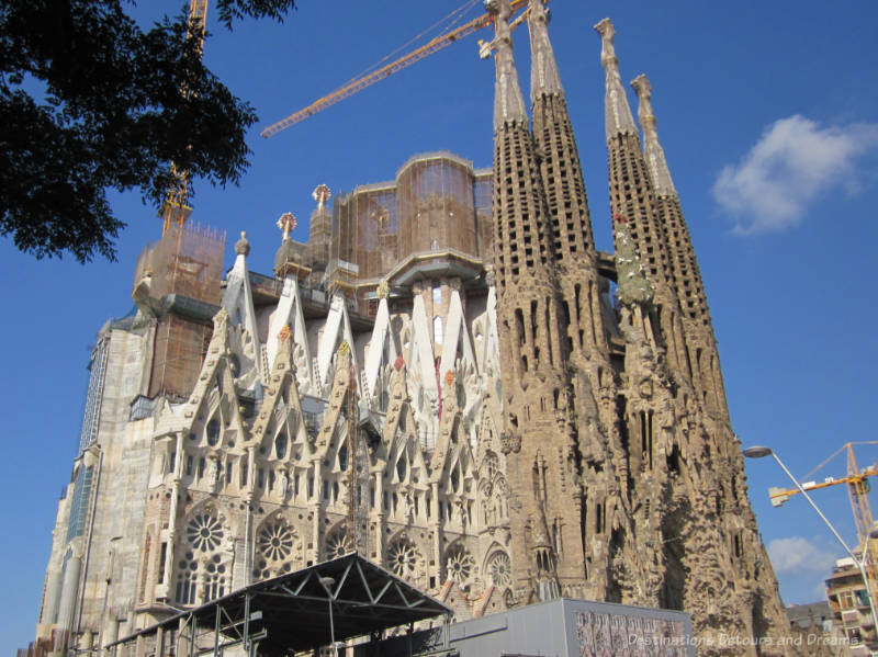 Construction work on La Sagrada Família ia Barcelona, Spain