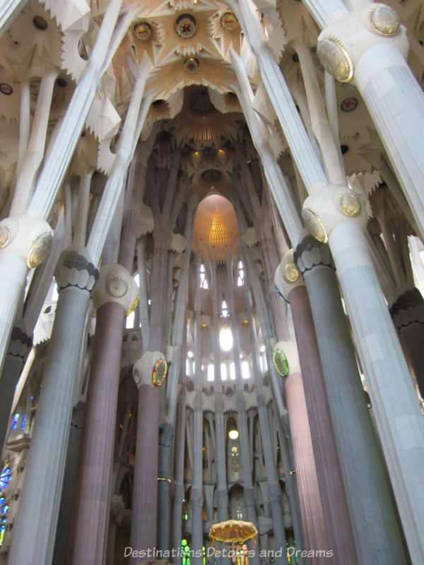 Interior tree-like pillars of La Sagrada Família