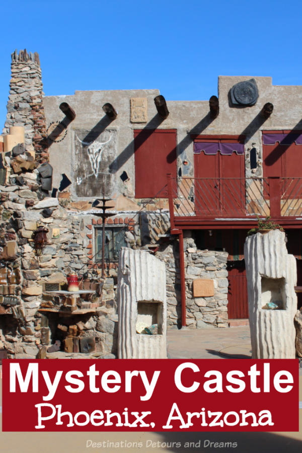 Mystery Castle in Phoenix Arizona is a quirky, innovative house with an unusual history and makes for a fun tour #Phoenix #Arizona #castle #quirky #housetour