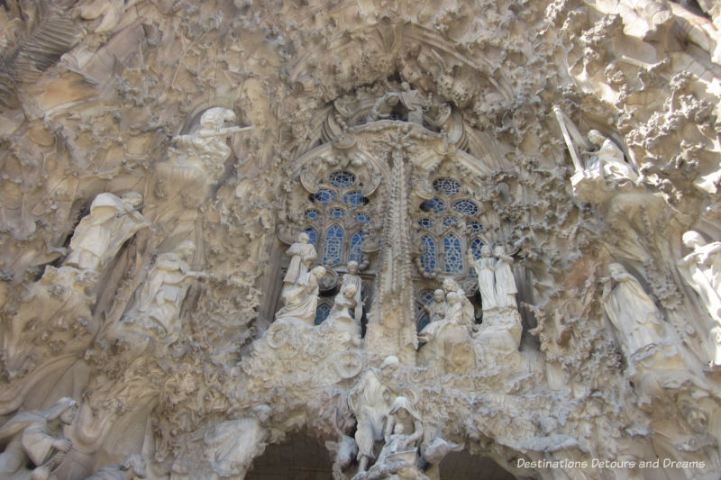 Elaborate carvings on the Nativity Facade of La Sagrada Família