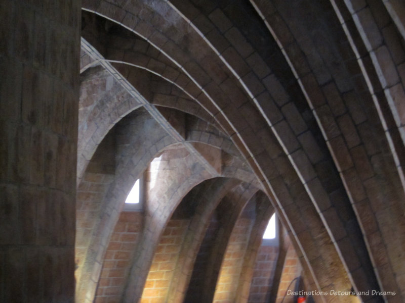 Catenary arches forming the roof of the attic at Casa Milà