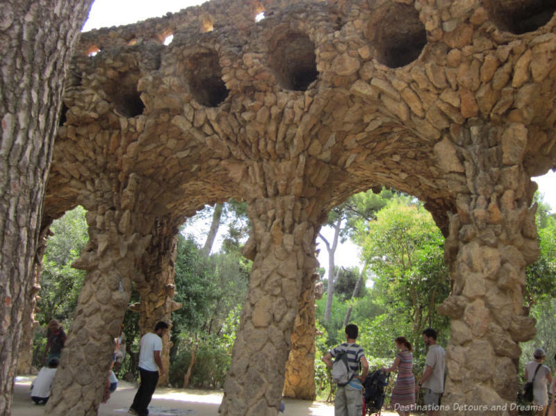 rough-hewn stone viaduct