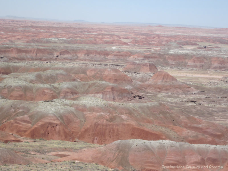 Reddish hues in the rock hills of the Painted Desert