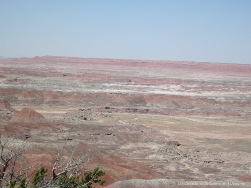 Layer coloured rock landscape of the Painted Desert 