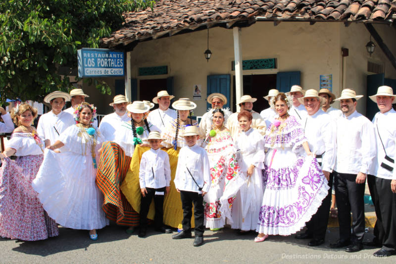 Thousand Polleras Parade: Group in Traditional Attire Group in traditional Panamanian dress