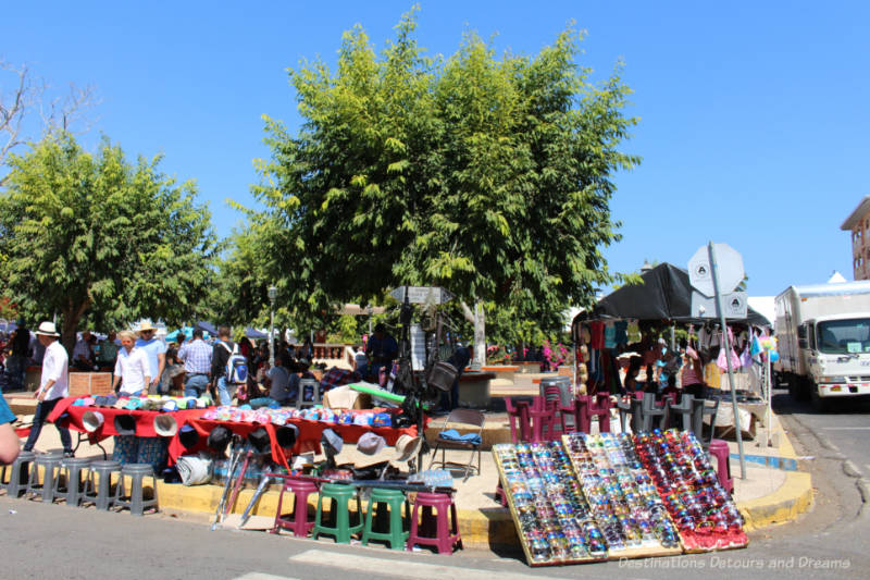 Vendor stalls in the town square of Las Tablas, Panama