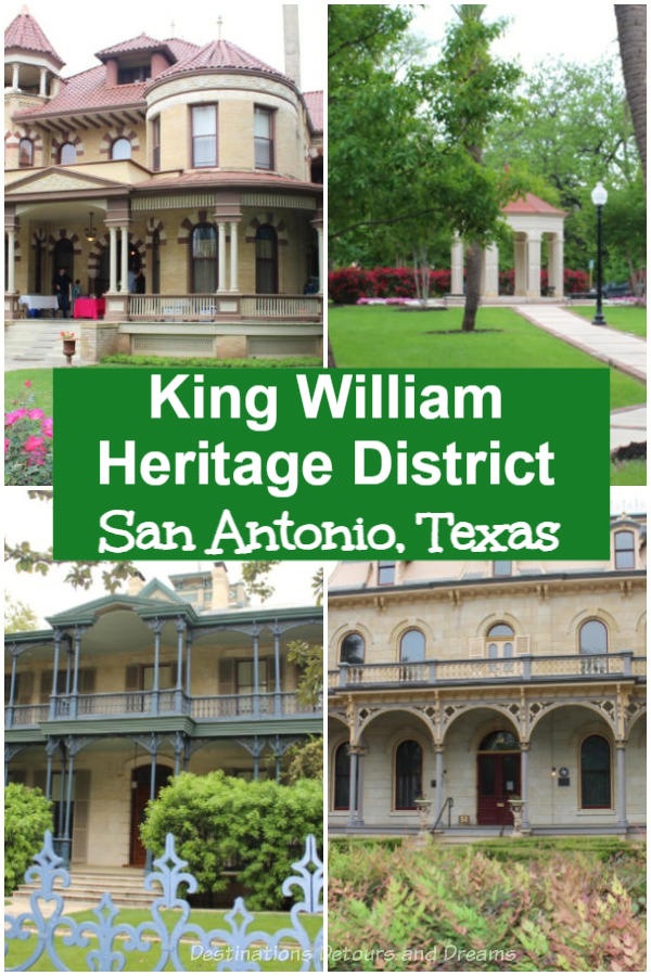 The King William Heritage District in San Antonio, Texas contains an impressive collections of late 19th century mansions and homes. Located close to downtown, it is easily accessible for a self-guided walking tour.