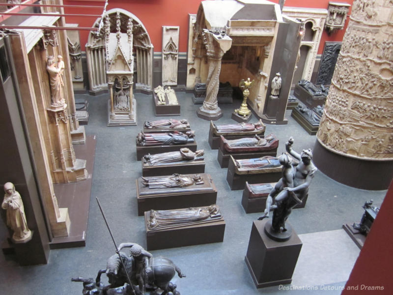 Looking down into the V&A cast room