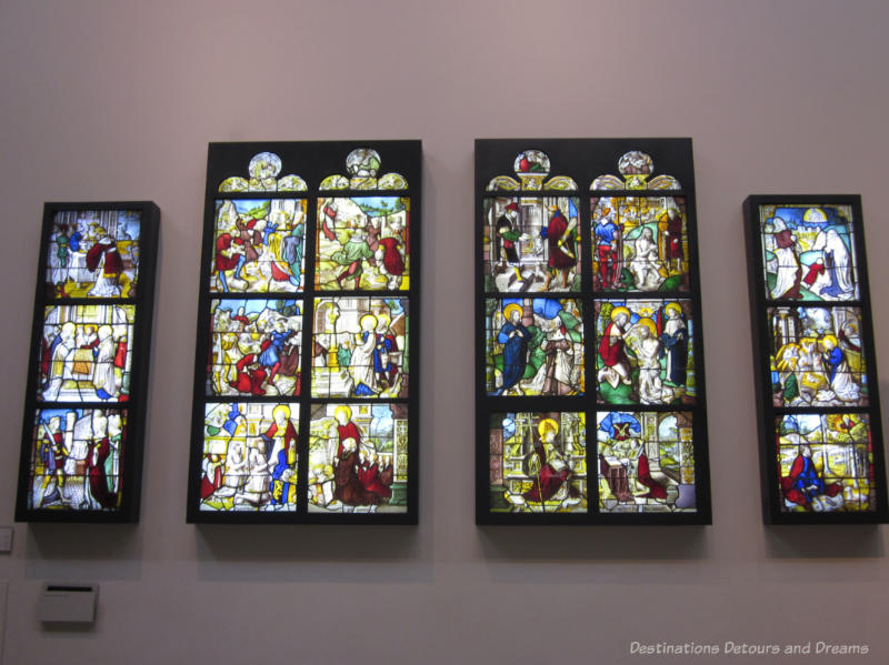 A series of stained glass windows originally from a Cistercian abbey