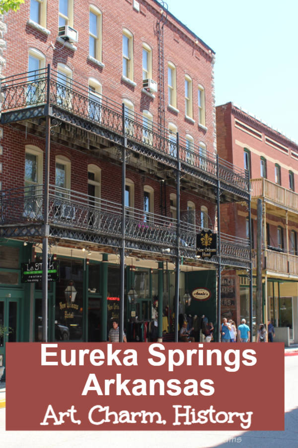 Eureka Springs, Arkansas Find art, charm, and history in Eureka Springs, Arkansas: Victorian buildings, historic landmarks, one-of-a-kind shops and scenic Ozarks beauty