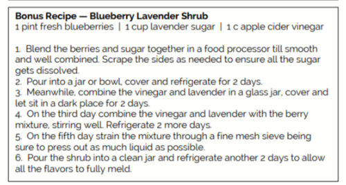 Recipe for Blueberry Lavender Shrub