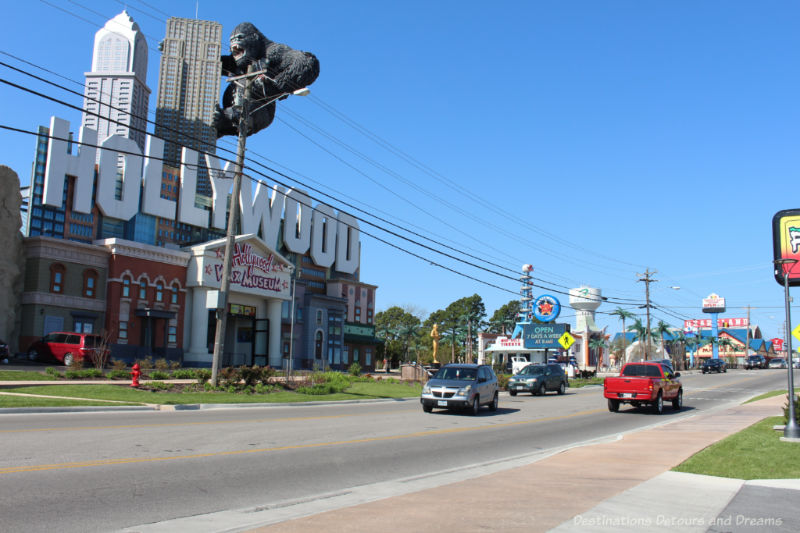 Part of the Branson Strip showing the Hollywood Wax Museum in the foreground and other amusements in the background