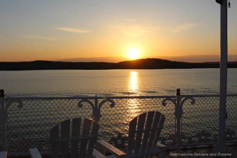 Sunset over Table Rock Lake as viewed from the Showboat Branson Belle