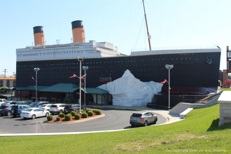 Building shaped liked a ship housing the Titanic Museum in Branson, Missouri