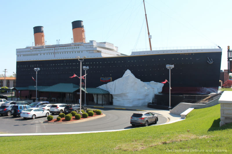 Branson Titanic Museum Building shaped liked a ship housing the Titanic Museum in Branson, Missouri