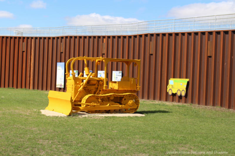 Yellow 1960s era bulldozer