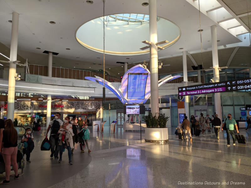 Inside an airport terminal