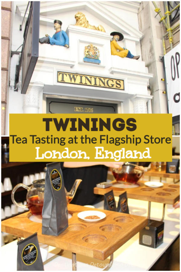 Twinings Tea Tasting In London: Sampling teas at the oldest shop in the City of Westminster, Twinings flagship store on The Strand in central London, England