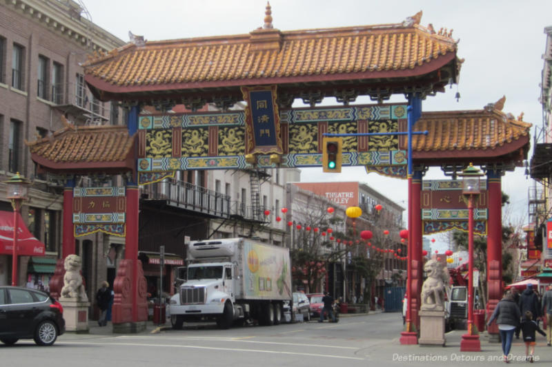 Gates at the entrance to Chinatown in Victoria, British Columbia