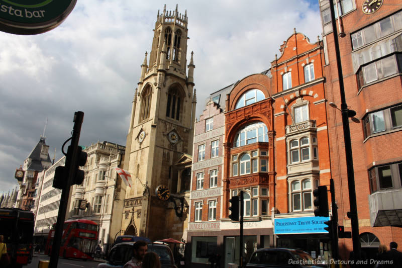 Buildings along Fleet Street in London