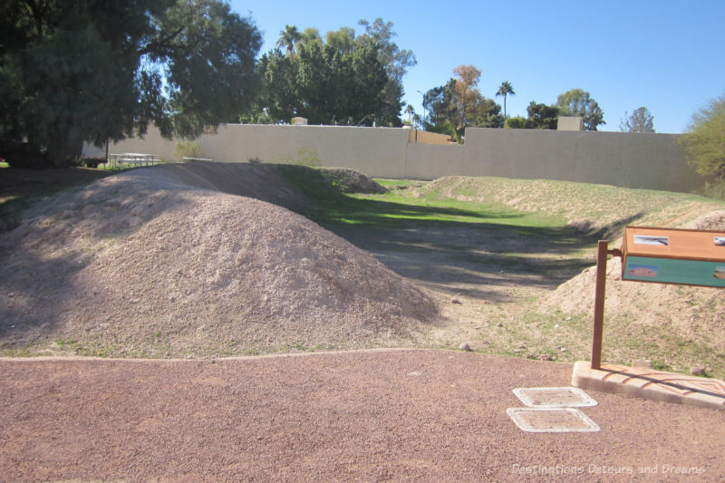 Reproduction of a Hohokam ballcourt at Mesa Grande Cultural Park