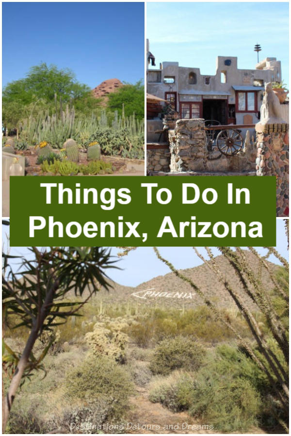 Ten Things To Do In Phoenix, Arizona: Top attractions in Phoenix - Desert Botanical Garden, Heard Museum, Pueblo Grande, Art Museum, Musical Instrument Museum, Papago Park, Mystery Castle, South Mountain, Rosson House, Zoo, and more bonus attractions