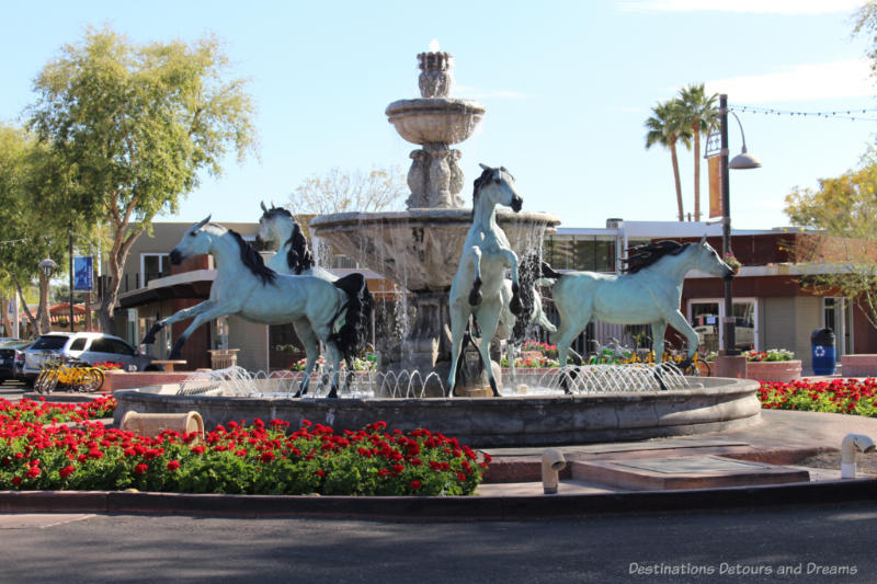 Bronze Horse Fountain by Bob Parks in Scottsdale, Arizona