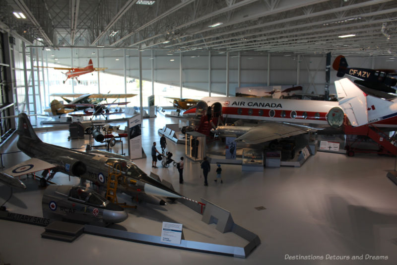 Planes in an aviation museum