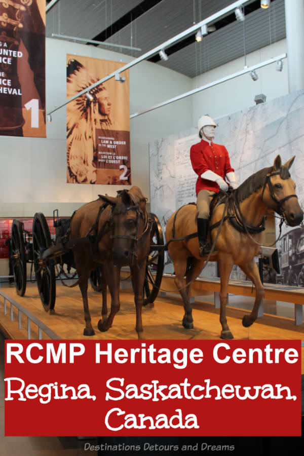 The RCMP Heritage Centre in Regina, Saskatchewan looks at the past and present of Canadian policing. Learn the history of the North-West Mounted Police and the Royal Canadian Mounted Police and their role in Canada’s history. Gain insight into modern policing.