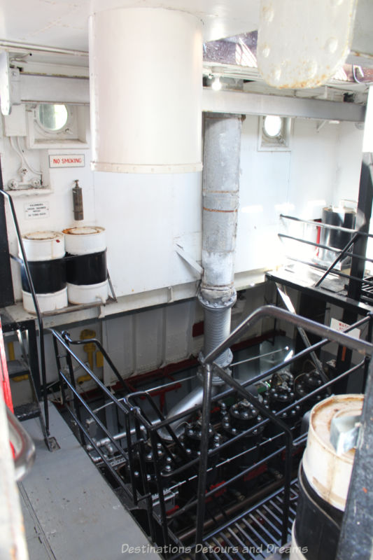 Part of the engine area of an old ship