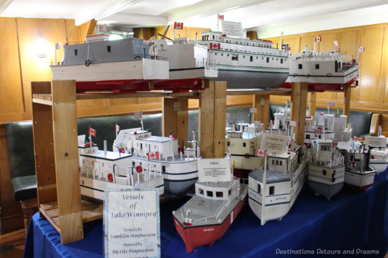 A collection of models of old ships used on Lake Winnipeg