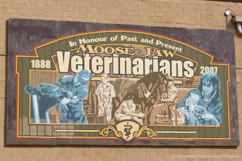 A mural honouring past and present veterinarians