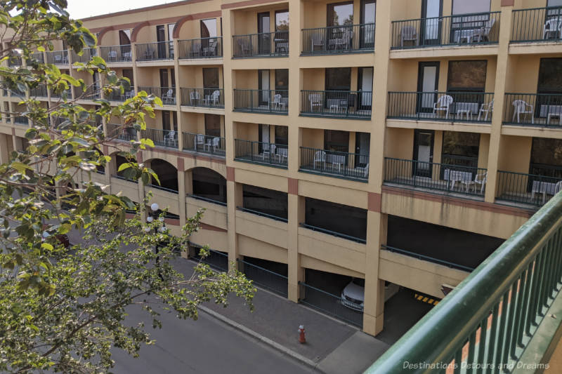 Rows of balconies on the side of Temple Gardens Hotel & Spa