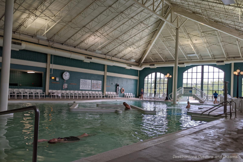 Large indoor mineral pool at Temple Gardens Hotel & Spa