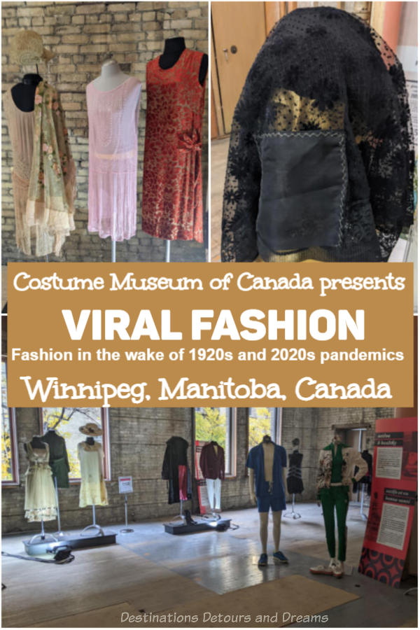 Costume Museum of Canada Viral Fashion exhibit - An exhibit in Winnipeg, Manitoba, Canada looks at fashion in the wake of the 1920s and 2020s pandemics