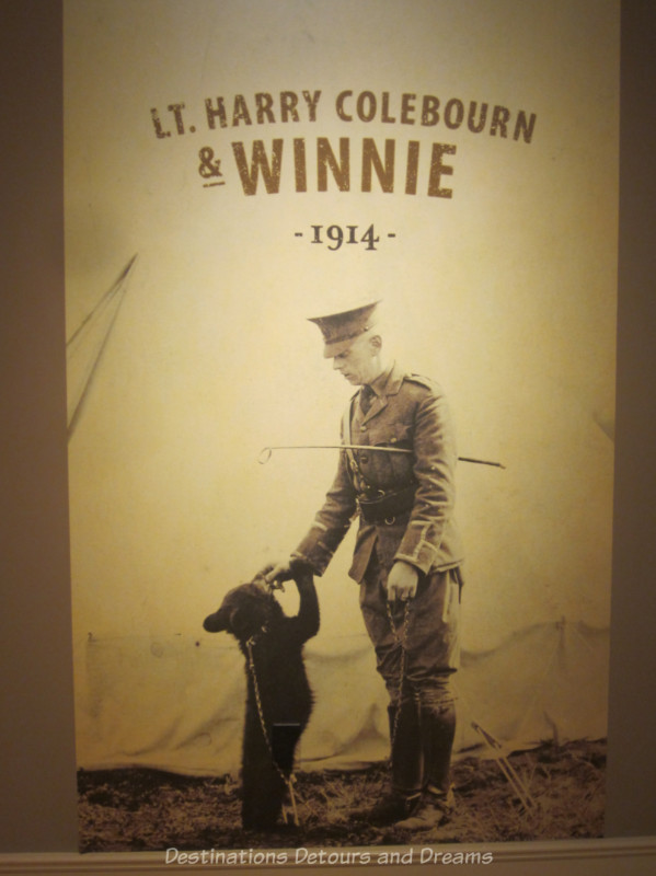 A 1914 photograph of Lt. Harry Colebourn and his bear cub Winnie