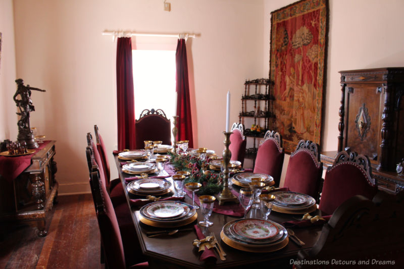 Formal Victorian-era dining room in the Sanguinetti House Museum