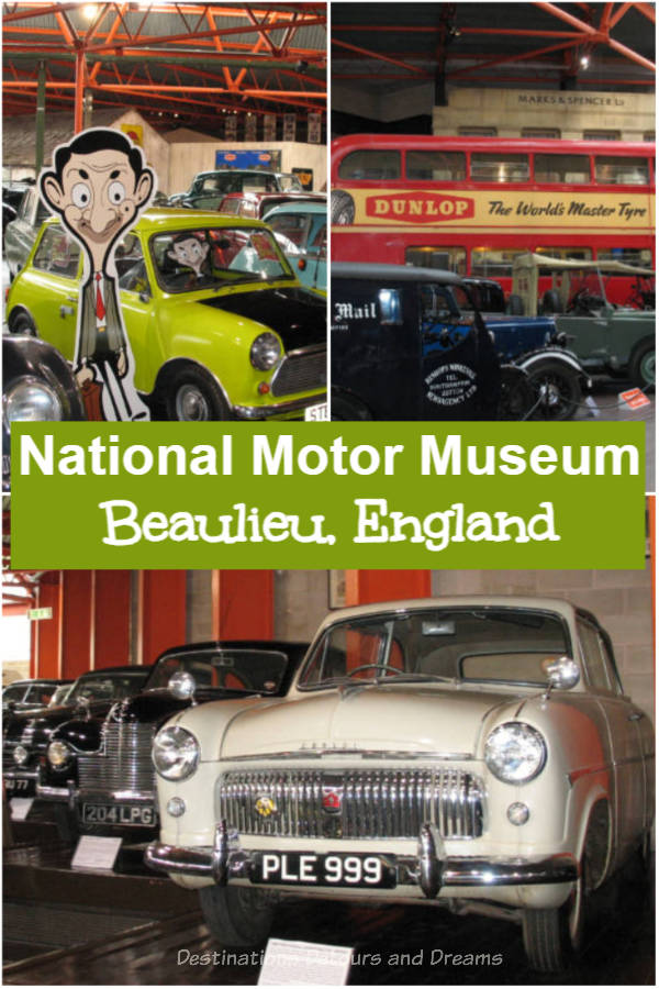 National Motor Museum in Beaulieu, Hampshire, England in the New Forest offers more than vehicles- abbey ruins, palace house, gardens, a spy exhibit, Russian art
