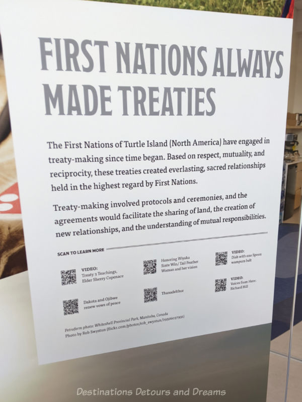 Information panel entitled FIRST NATIONS ALWAYS MADE TREATIES