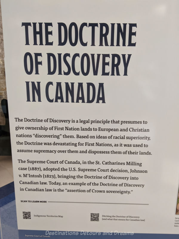 Panel with information about The Doctrine of Discovery in Canada