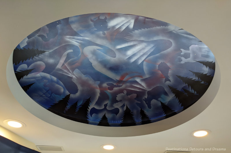 Starry night painting by Shawna Grapentine in domed ceiling 