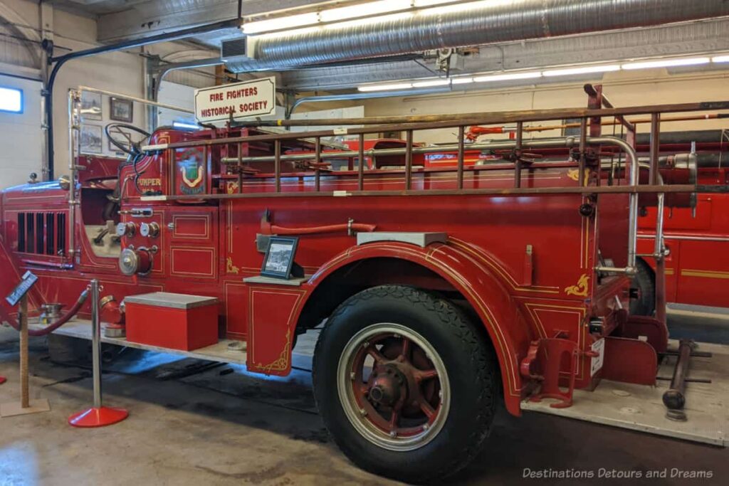 1966 red pumper truck at firefighters museum