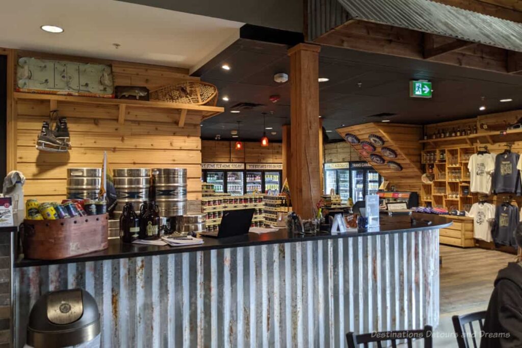 Counter leading into a brewery store